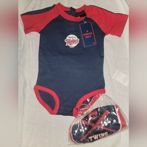 Minnesota Twins Navy and Red Baby Bodysuit
